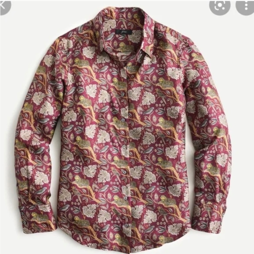 Jcrew Collection silk twill jungle cat top NEW